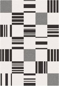 Blend Black And White Geometric Rug