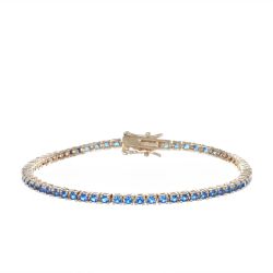 Bracciale Arg925 Rosa Zirconi Blu 17