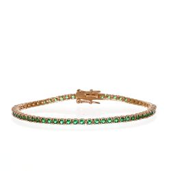 Bracciale Arg925 Rosa Zirconi Verdi 18