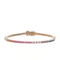 Bracciale Arg925 Rosa Zirconi Rainbow 17