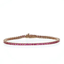 Bracciale Arg925 Rosa Zirconi Rossi 21