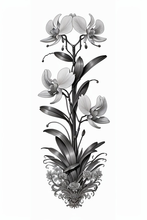 Orchids In Black And White