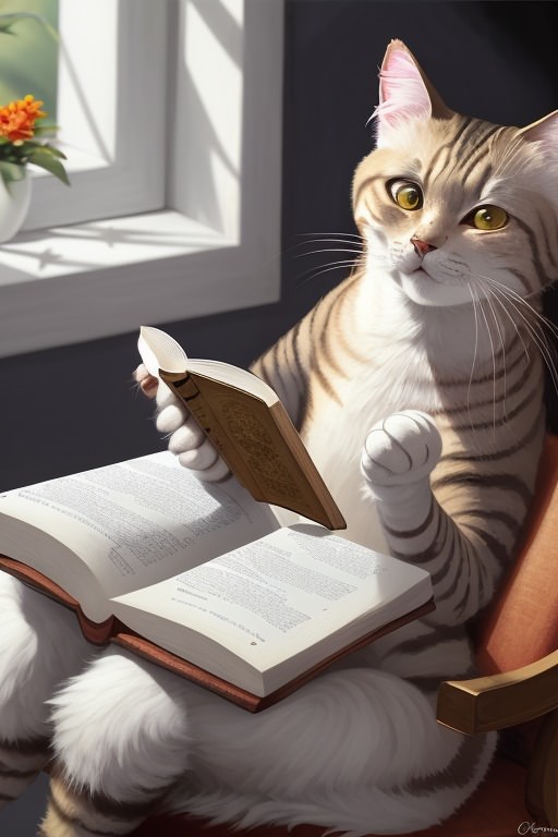 Lesende Katze Nicht Stren