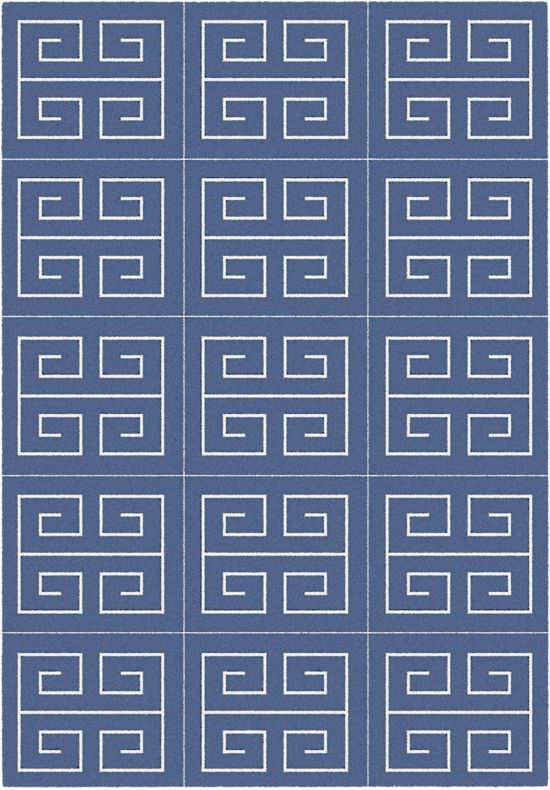 Alfombra Con Mezcla De Azul Griego y Bla