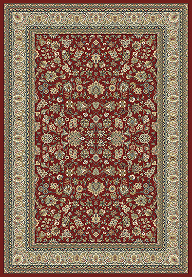 Tapis Floral Kabir Rouge Et Beige