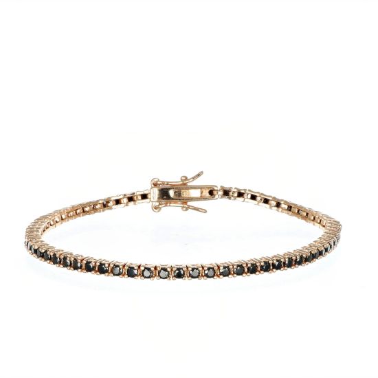 Bracciale Arg925 Rosa Zirconi Neri 20