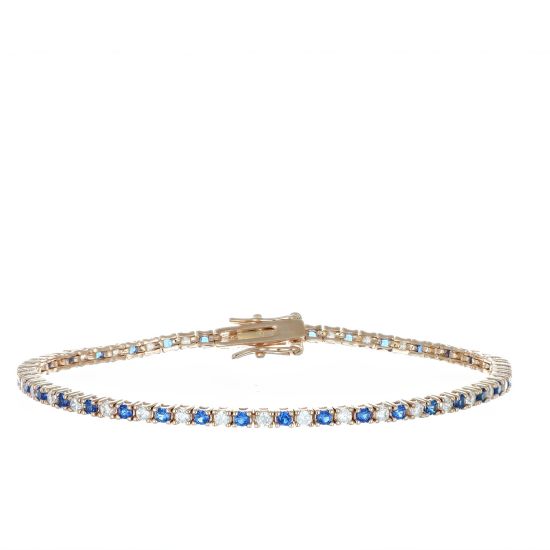 Bracciale Arg925 Rosa Zirconi Biancoblu
