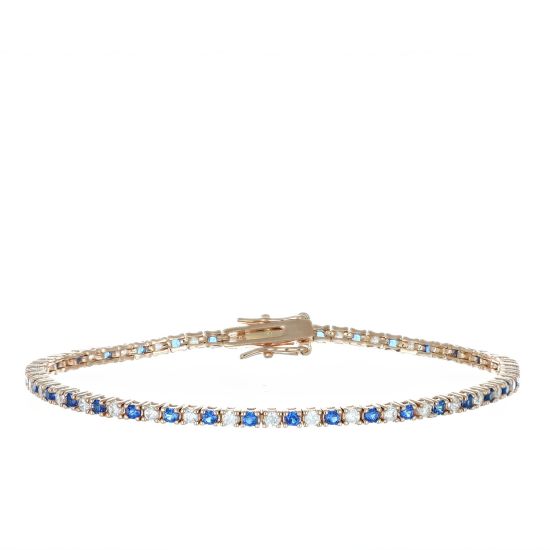 Bracciale Arg925 Rosa Zirconi Biancoblu
