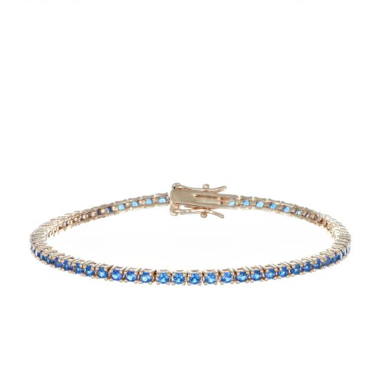 Bracciale Arg925 Rosa Zirconi Blu 20