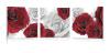 Modern flower painting Guarnieri FG 11035 Work consists of 3 panels that side by side make up a picture with white and red roses. Without frame realized on mdf support with waterproof washable canvas and great three-dimensional effect.