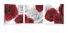 Modern Flower Painting Guarnieri Fg 11035 Work Consists Of 3 Panels That Side By Side Make Up a Picture With White And Red Roses. Without Frame Realized On Mdf Support With Waterproof Washable Canvas And Great Three-dimensional Effect.