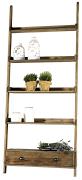 Wall shelf Guarnieri Timo Open shelving Old Wood made of old restored pine wood Open bookcase with 4 shelves and 1 drawer Measurements LxD 95x35 cm Height 230 cm, handmade finished in Tuscany