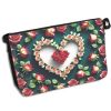 Sac  Bandoulire Modle Feel Black Floral Love Message By Les Archives De L'imaginarium