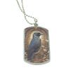Necklace With Rectangular Raven Familiar Pendant By The Imaginarium Archives. Handcrafted On Request