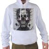 Polyester Skull Sweatshirt With Spiked Hairstyle By The Immaginarium Archives. Handcrafted On Request