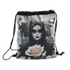 Sac Avec Paillettes Argentes Goth Lady To Cemetery By The Imaginarium Archives.fabrication Artisanale Sur Demande