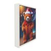 Print On American Canvas With White Square Cassette Frame Teddy Bear Ready For Santa's Gifts By The Imaginarium Archives. Handcrafted Product
