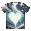T-shirt Full Print In Poliestere Bianco Amore  Magia By The Imaginarium Archives - Prodotta Artigianalmente Su Richiesta