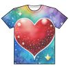 T-shirt Full Print In Poliestere Bianco i Colori Dellamore By The Imaginarium Archives - Prodotta Artigianalmente Su Richiesta