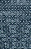 Tapis d'extérieur Oporto Bleu avec arabesques vertes 160x230