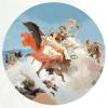 DIY fresco transferable supplied on a transfer support with direct transfer of color to the surface to be decorated. for ceiling rosettes without frame -Top with the fortress and wisdom- by Giovambattista Tiepolo