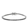 Bracciale Tennis 4g 2 Mm Argento 925 Galvanica Rodio Zircone Nero
