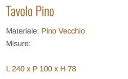Tavolo Rettangolare In Legno Pino 240 Cm