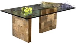 Table Basse En Orme Avec Plateau En Verr