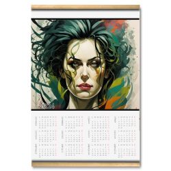 Woman's Face In Swirl Of Colors