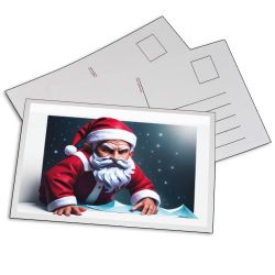 Santa Claus Coming Out Of Postcard