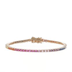 Bracciale Arg925 Rosa Zirconi Rainbow 18