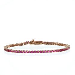 Bracciale Arg925 Rosa Zirconi Rossi 16