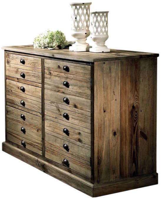 Chest Of Drawers In Old Wood Restored