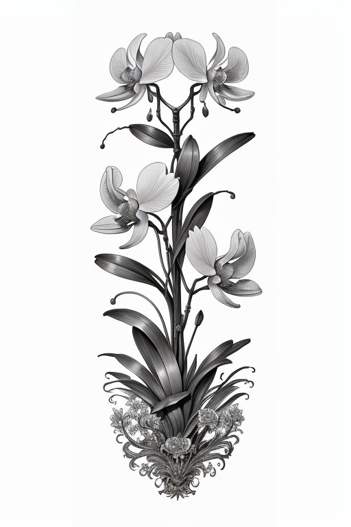 Schwarze Und Weie Orchideen