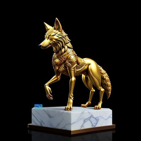 Goldene Statue Eines Wstenfuchses