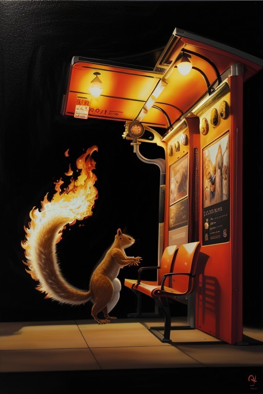 Squirrel On Fire At Station