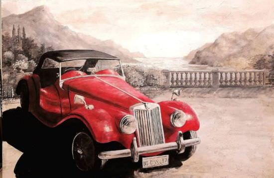 Dipinto Alfa Romeo rossa