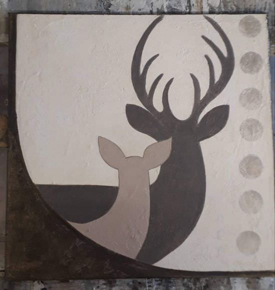 Peinture De La Silhouette D'un Cerf