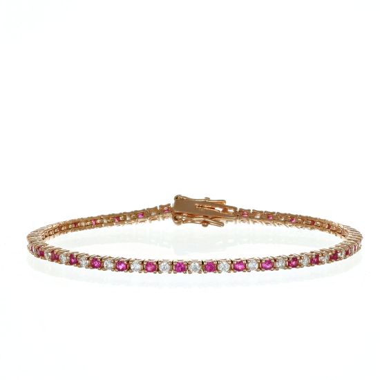 Bracciale Arg925 Rosa Zirconi Biancoross