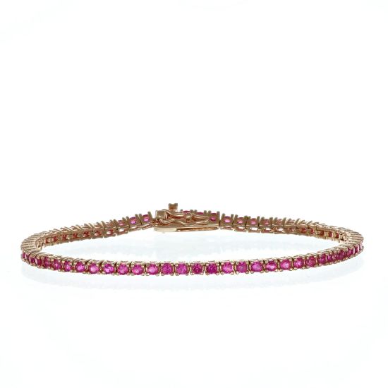 Bracciale Arg925 Rosa Zirconi Rossi 17