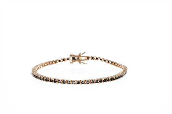 Bracciale Arg925 Rosa Zirconi Neri 19