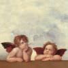 Diy Transferable Fresco Supplied On a Transfer Support With Direct Transfer Of Color To The Surface To Be Decorated. Classic Subject -putti- By Raffaello