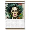 Calendar On Tapestry Woman's Face In Swirl Of Colors By The Imaginarium Archives - Handcrafted On Demand