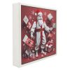 American Canvas Print With White Square Cassette Frame Christmas Doll In Porcelain By The Imaginarium Archives. Handcrafted Product