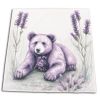 Tappeto Da Gioco Per Bambini In Tessuto Acetato Orso e Lavanda By The Imaginarium Archives - Prodotto Artigianalmente Su Richiesta