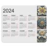 Mouse Pad With Calendar Trio Of Fantastic Flowers By The Imaginarium Archives - Handcrafted By Request