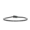 Bracciale Tennis 4g 2 Mm Argento 925 Galvanica Rutenio Zircone Nero