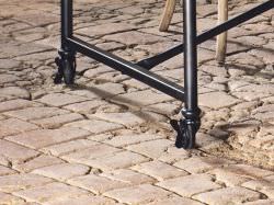 Old Pine And Iron Table With Wheels